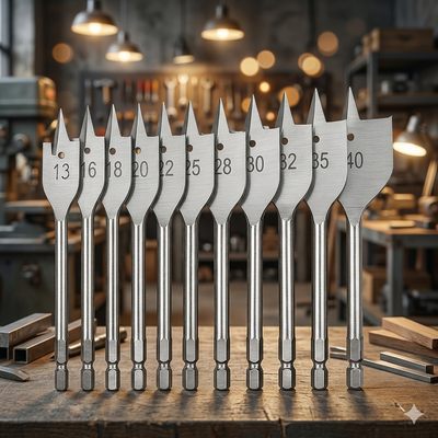 FLAT WOOD BORING SPADE DRILL BITS Metric 13mm 25mm- 40mm FULL SIZE