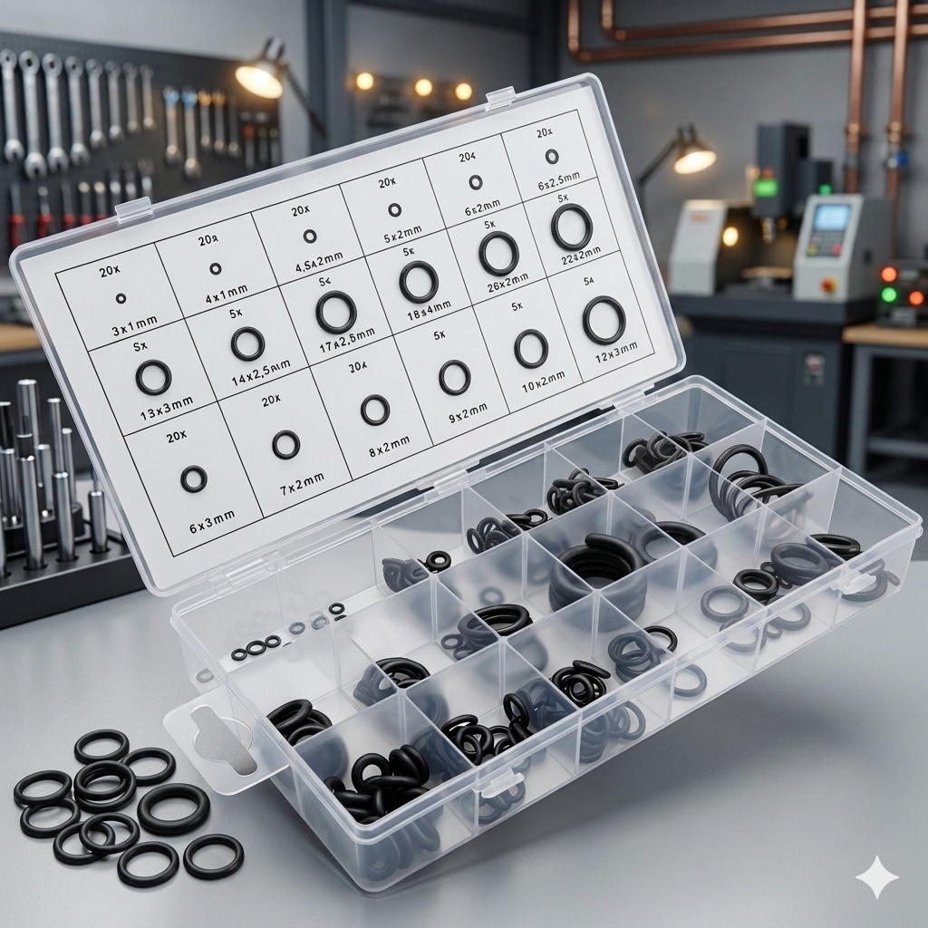 225Pcs Rubber O-Ring Assortment Set Gasket Automotive Seal O Ring Kit Supplies