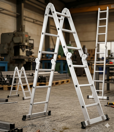 Aluminium Folding FOLDABLE Ladder Step Extension Multi Purpose 3.7M/4.7M/5.7M/6.7M