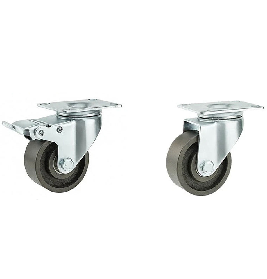 Heavy Duty Cast Iron Castor Wheels 3" – Fixed / Swivel / Brake | Industrial & Furniture