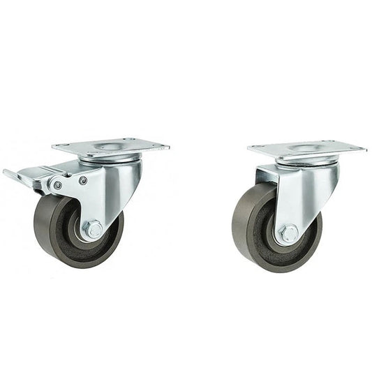 Heavy Duty Cast Iron Castor Wheels 3" – Fixed / Swivel / Brake | Industrial & Furniture