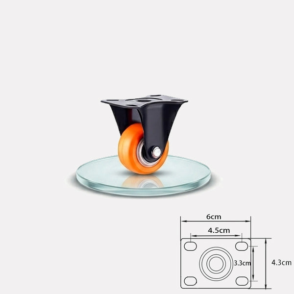 Orange PU Castor Wheels 1.5" 2" 3" 4" 5" – Swivel / Brake / Fixed Plate Bolt
