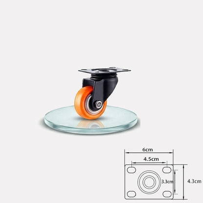 Orange PU Castor Wheels 1.5" 2" 3" 4" 5" – Swivel / Brake / Fixed Plate Bolt