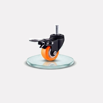 Orange PU Castor Wheels 1.5" 2" 3" 4" 5" – Swivel / Brake / Fixed Plate Bolt