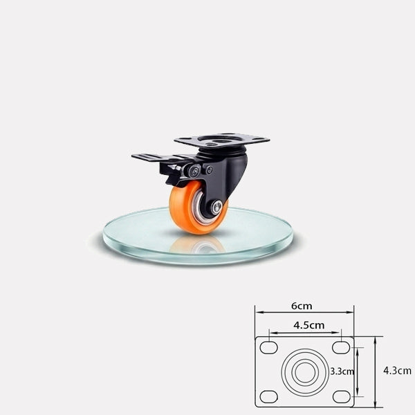 Orange PU Castor Wheels 1.5" 2" 3" 4" 5" – Swivel / Brake / Fixed Plate Bolt