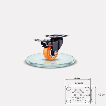 Orange PU Castor Wheels 1.5" 2" 3" 4" 5" – Swivel / Brake / Fixed Plate Bolt