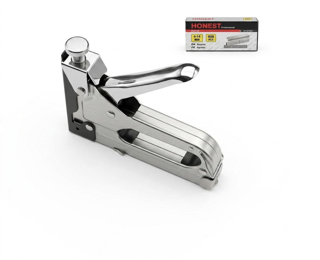 HEAVY DUTY STAPLE GUN TACKER UPHOLSTERY STAPLER + 600 FREE STAPLES