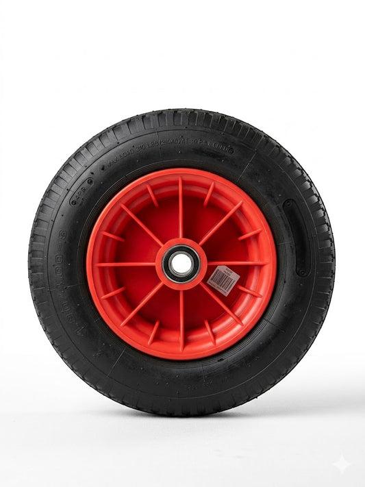 16" Pneumatic Wheelbarrow Tire 4.80/4.00-8 Trolley Tyre with 16/19/20/25.4mm Bore Durable Pneumatic Tyre Wheel for Smooth Ride Plastic Rim