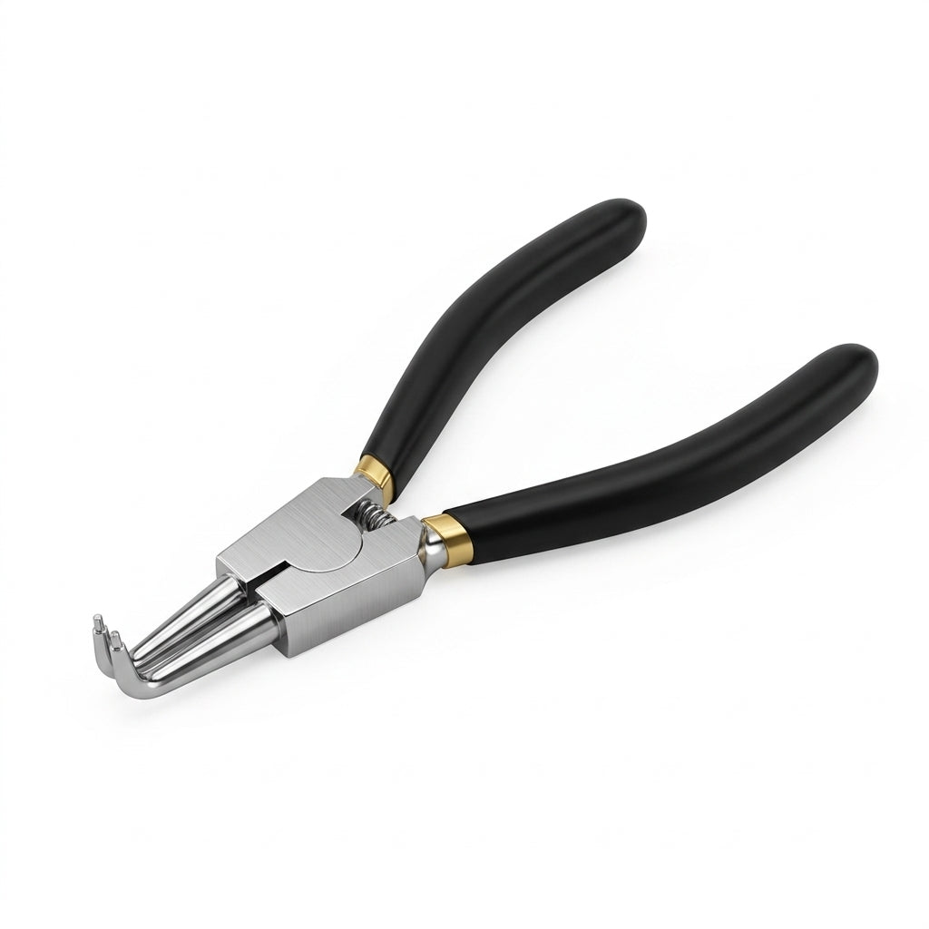 90-degree bent tip internal circlip pliers for retaining ring installation and removal