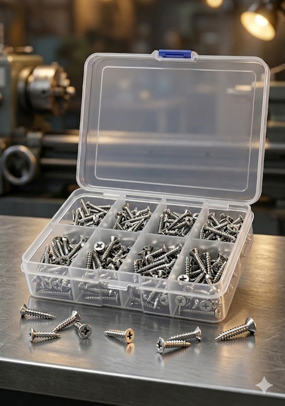 800 Piece M2 Self Tapping Screw Assortment Kit – Carbon Steel Flat Head Phillips Micro Screws 4mm–20mm for Electronics, Laptop, Drone, RC Model & Precision Repairs