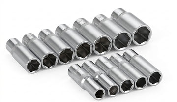 Metric deep impact socket set for mechanic hand tools and ratchet wrench