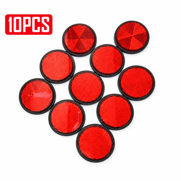 10pc Red Round Reflector Marker Truck Car Trailer Reflector Caravan SelfAdhesive