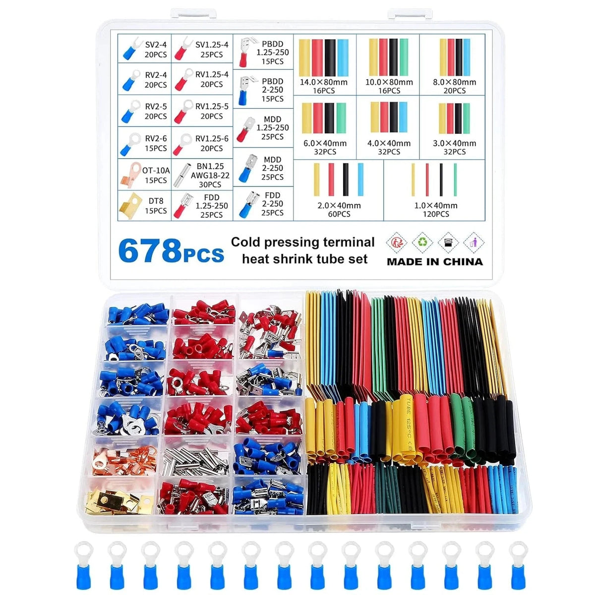 678Pcs Crimp Terminals Connectors Electrical Wire Crimping Set Connector Assorte