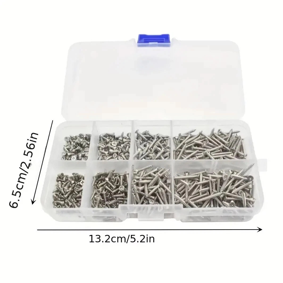M2 Self Tapping Screws Kit 800 Pcs Carbon Steel Phillips Flat Heads Assorted Set