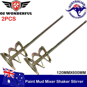2Pcs 600mm DRILL PAINT MIXER POWER PLASTER STIRRER MIXING GLUE WHISK MORTAR