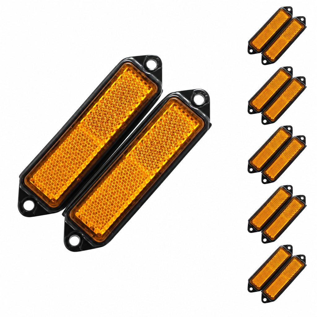 10pc amber Reflector Marker Truck Car Trailer Reflector Caravan Self Adhesive