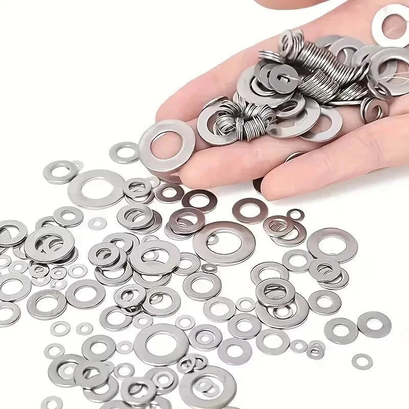 180Pcs Stainless Steel Flat Washer Assortment Kit M2 M2.5 M3 M4 M5 M6 M8 M10