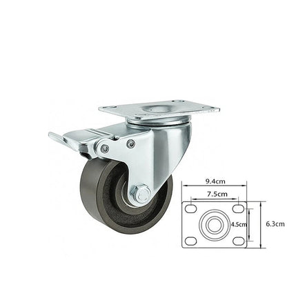 Heavy Duty Cast Iron Castor Wheels 3" 4" – Fixed / Swivel / Brake | Industrial & Furniture