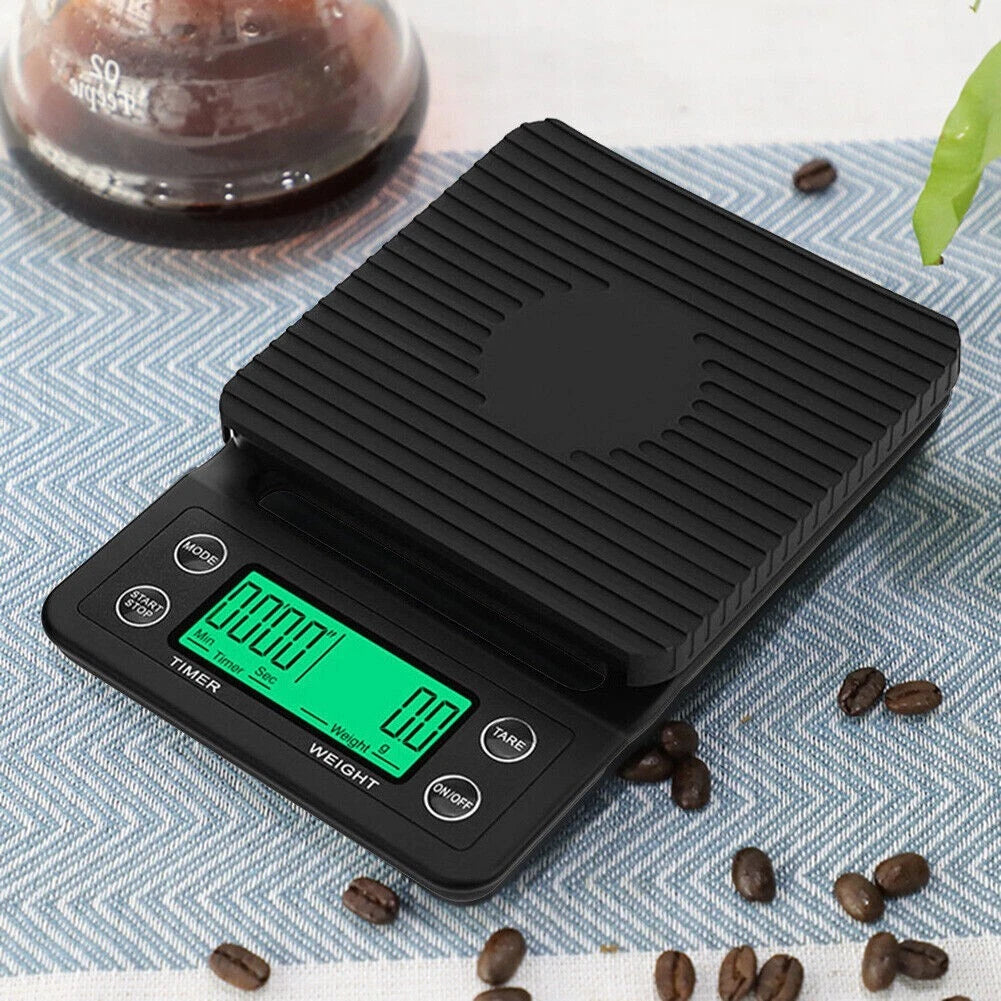 Share Kitchen Electronic Digital Coffee Scale W/ Timer High Precision Display 3Kg/0.1