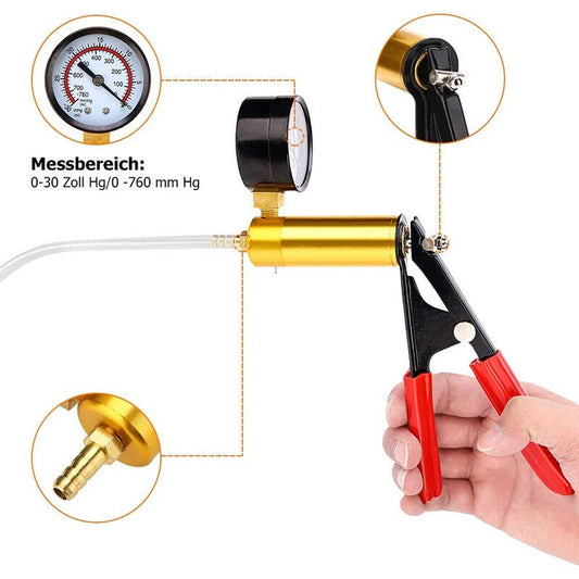 Vacuum Pump Hand Held Brake Bleeder Tester Set Bleed Kit Car Motorbike Bleeding