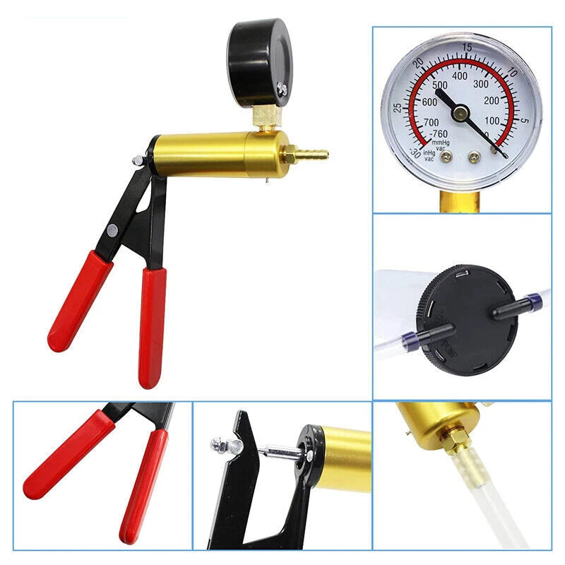 Vacuum Pump Hand Held Brake Bleeder Tester Set Bleed Kit Car Motorbike Bleeding