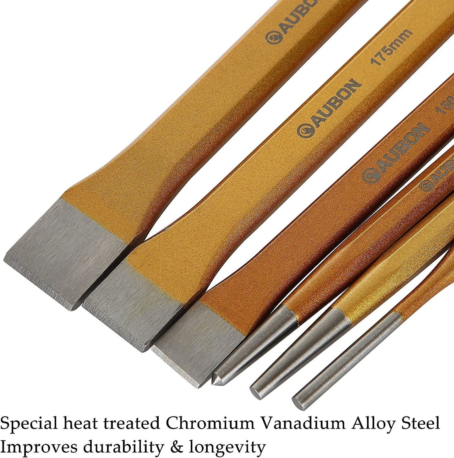 6Pcs Cold Chisel Set Chisel with Canvas Bag, Heavy Duty Chisels Set for Brickwor