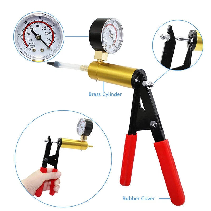 Vacuum Pump Hand Held Brake Bleeder Tester Set Bleed Kit Car Motorbike Bleeding