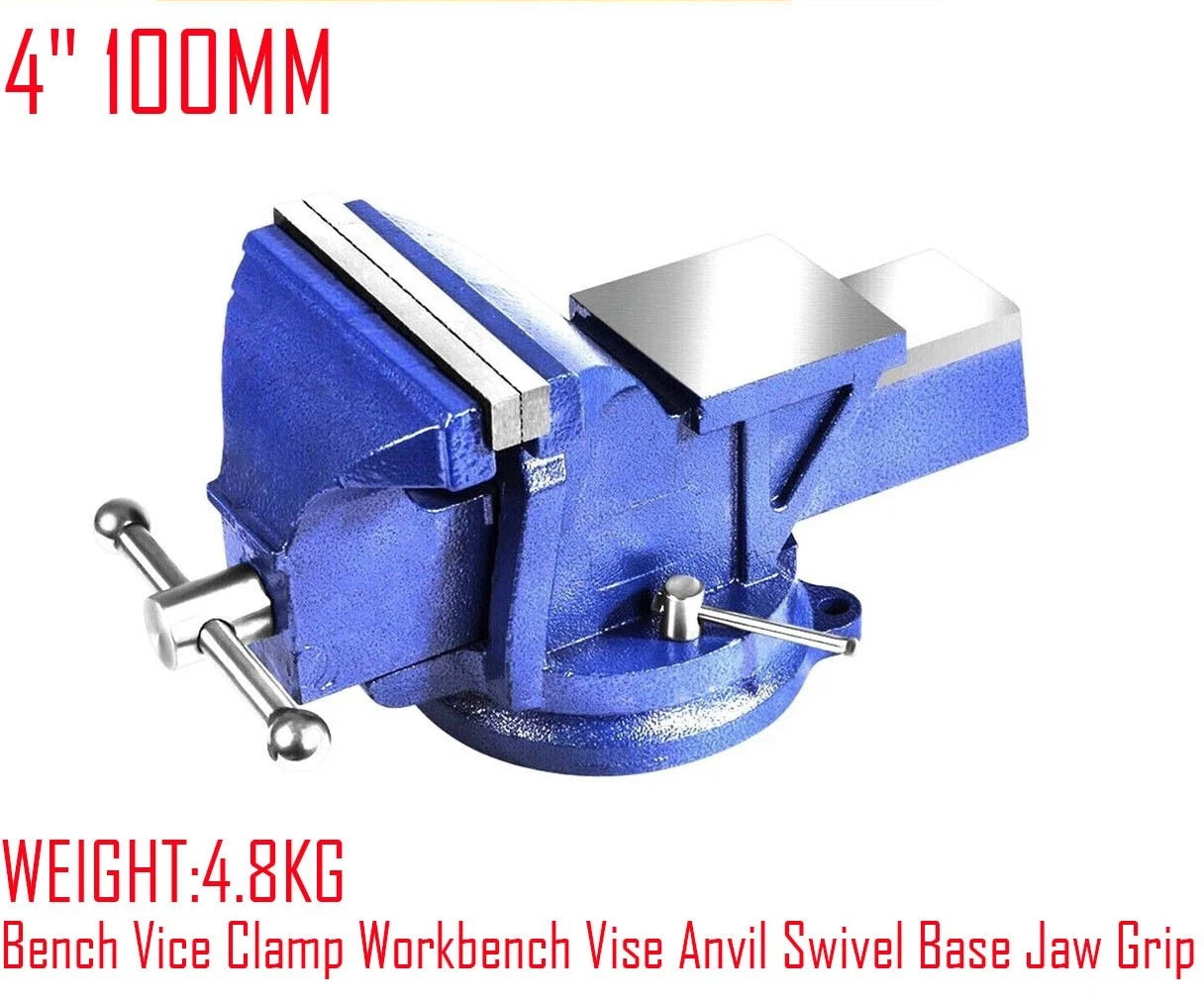 Heavy Duty Bench Vices Cast Iron w Anvil Grip Clamp Swivel Base Vice 4“/6"/8"/10"