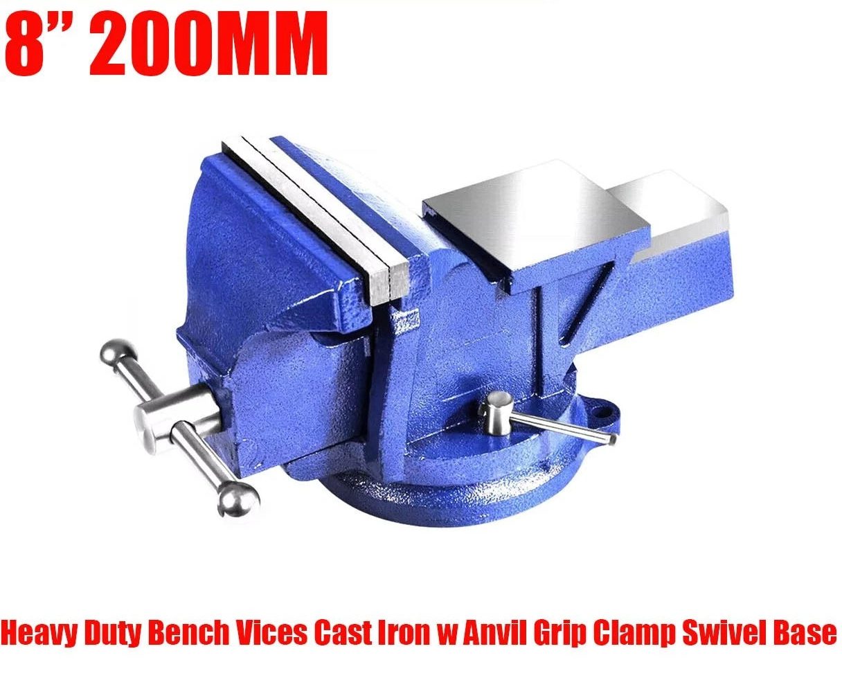 Heavy Duty Bench Vices Cast Iron w Anvil Grip Clamp Swivel Base Vice 4“/6"/8"/10"