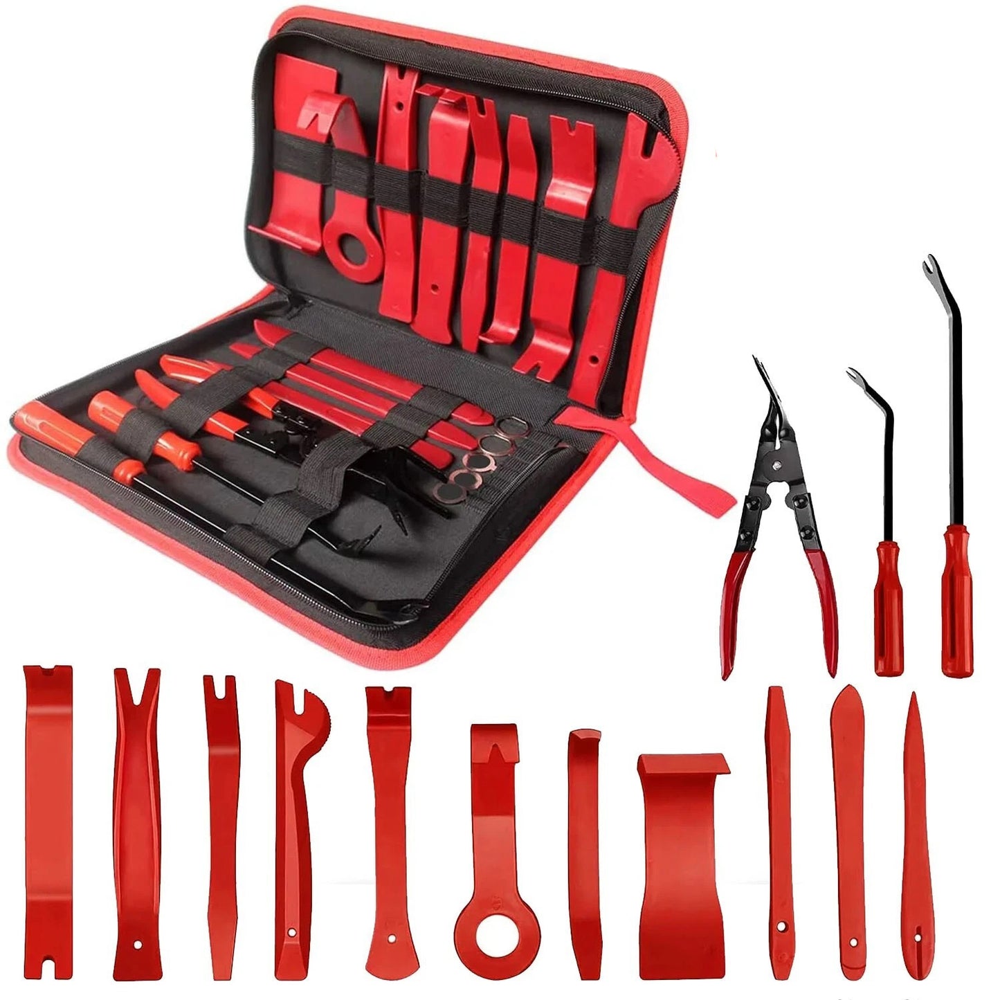 19PCS Car Trim Removal Tool Auto Hand Plastic Pry Bar Panel Door Clip Interior