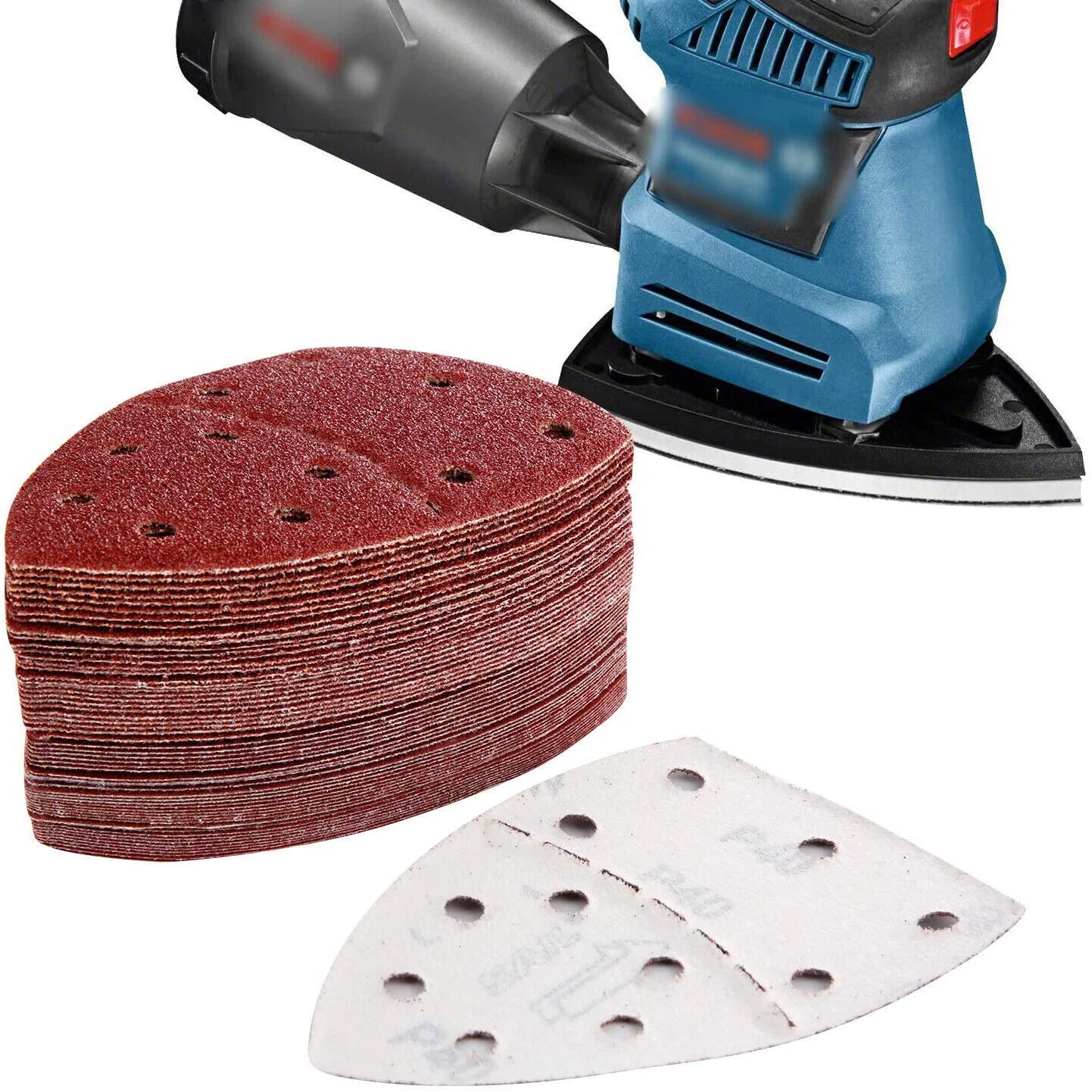 50PCS Mouse Sanding Pad Detail Sander Sandpaper Sanding Paper Sheets 40-240 GRIT