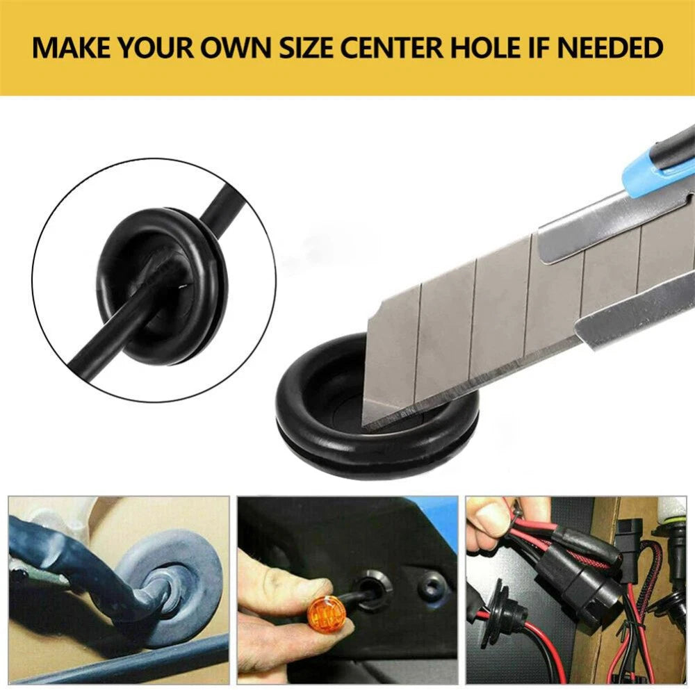 170PCS Rubber Grommet Kit – 7 Common Sizes · Black · Superior Rubber