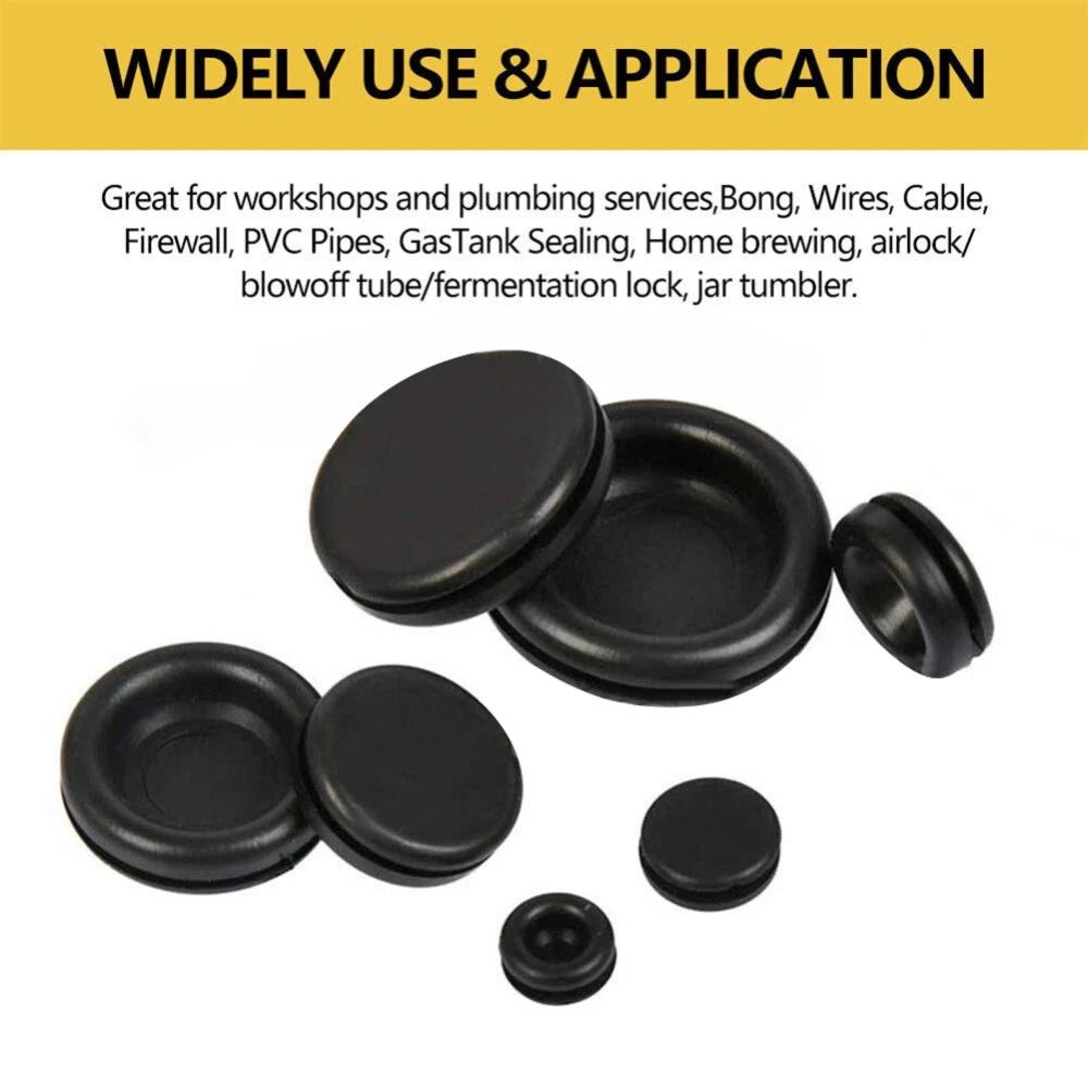 170PCS Rubber Grommet Kit – 7 Common Sizes · Black · Superior Rubber