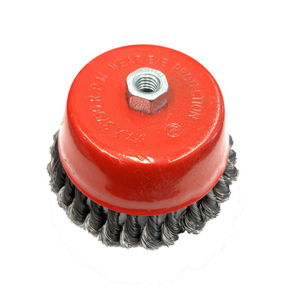 Metal Steel Knot Cup Wire Brush for Angle Grinder with M14 Thread - Dust Remover and Grinding Tool
