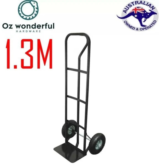 Highback Appliance Trolley — Heavy Duty 10" Pneumatic Wheels · 1.3mm Tubular Steel · Black