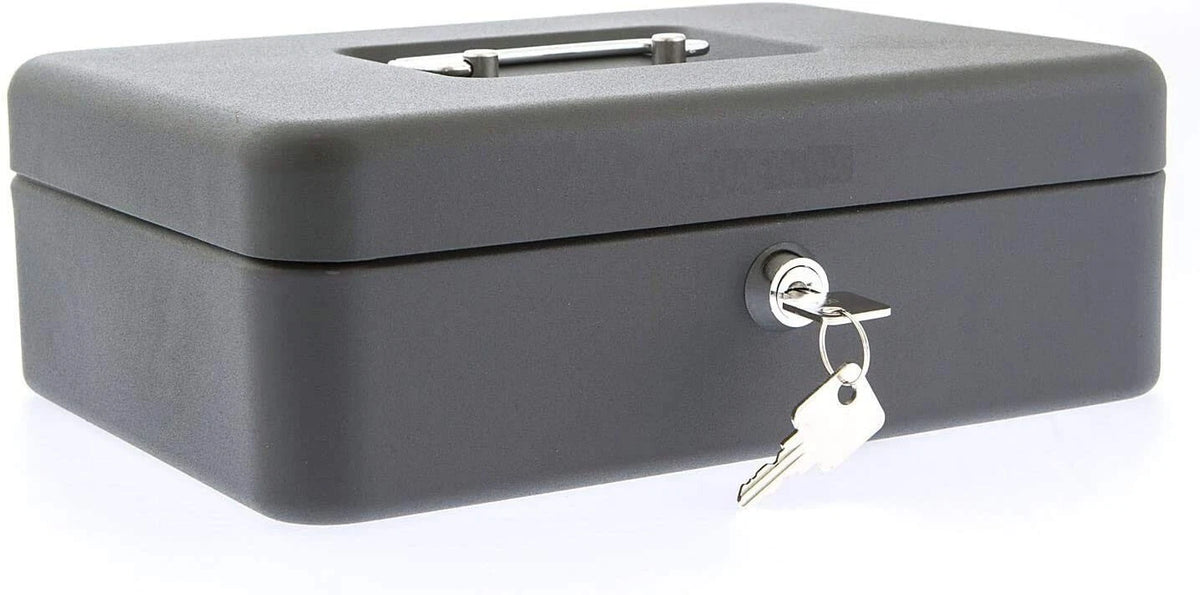 Lockable Cash Box Deposit Petty cash Money Box Safe Key Lock bullet case storage