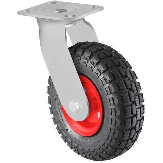 10" Castor Swivel Wheel Pneumatic Caster Trolley Wheel 4.10-3.50 HEAVY DUTY - Versatile and Durable Solution for Heavy Equipment and Machinery