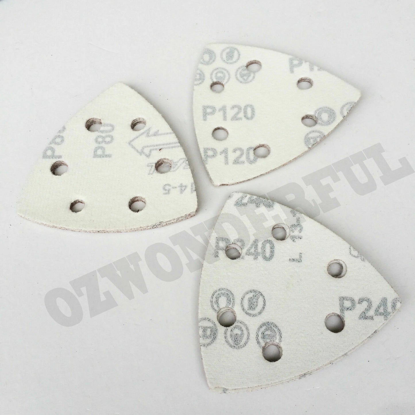 50PC 93mm 6 Holes Triangle Sanding Discs paper 40 60 80 120 240 Grit Sandpaper