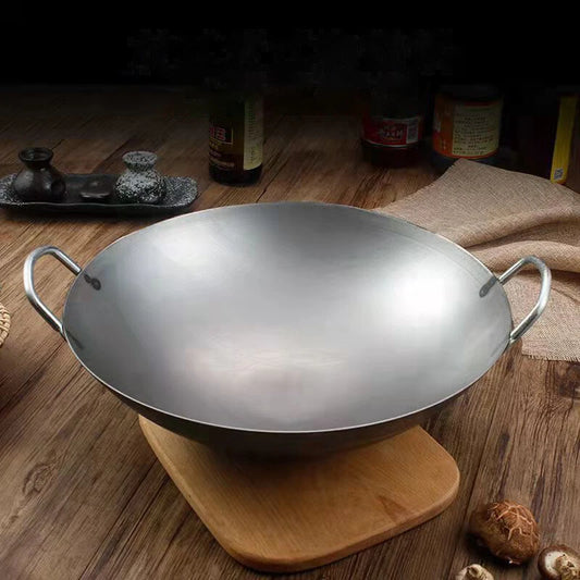 Heavy Duty Commercial Cast Iron Carbon Steel Wok – Double Handle 36cm to 65cm