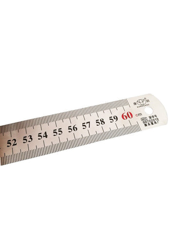 60cm Stainless Steel Double Sided Metal Ruler with Inch and Metric Measurements