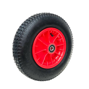 16" Pneumatic Wheelbarrow Tire 4.80/4.00-8 Trolley Tyre with 25mm Bore Durable Pneumatic Tyre Wheel for Smooth Ride Plastic Rim