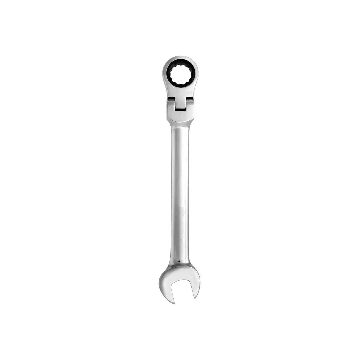 silver-polished-Flexible-head-cr-v-reversible-ratchet-combination-spanner-23mm