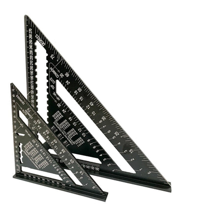 7/12 inch Black Aluminium Alloy Triangle Angle Speed Square Protractor Guide Ruler