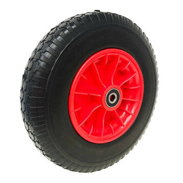 16" 4.80/4.00-8 20mm BORE Solid Tyre Wheel Wheelbarrow Wheels Puncture Proof Plastic Rim