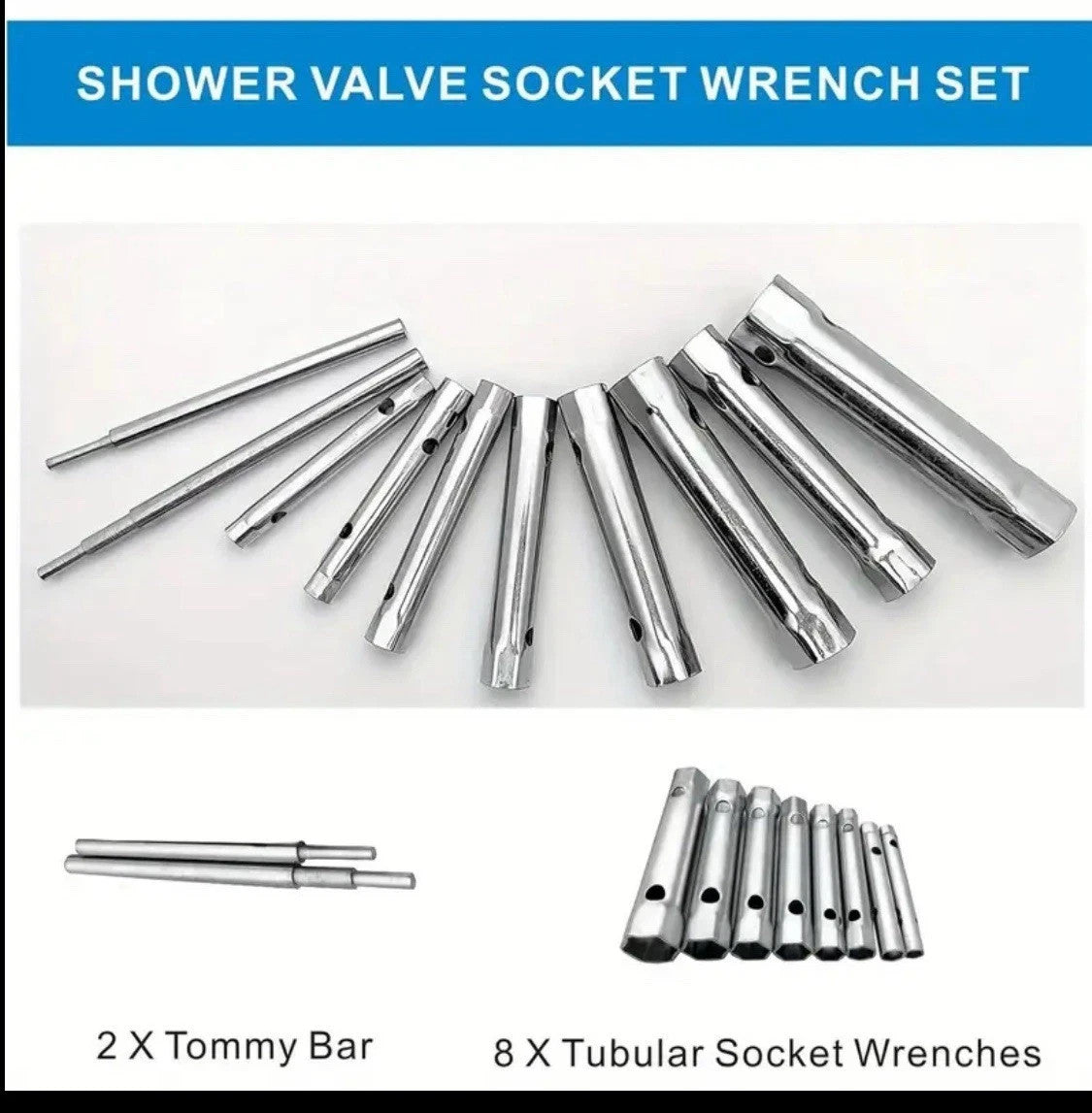 10PCS Tube Spanner Tubular Tap Spanner Plumbing Socket Wrench SPARK PLUG