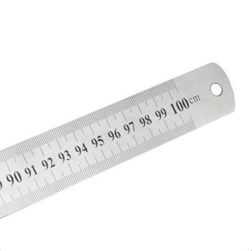 100cm Stainless Steel Double Sided Metal Ruler with Inch and Metric Measurements