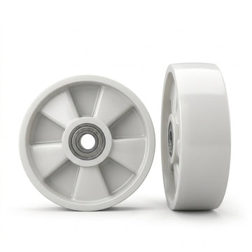 Heavy duty white nylon caster wheel replacement with dual ball bearings for industrial trolleys