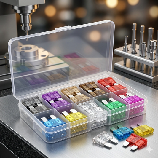 100PCS Automotive Blade Fuse Kit — Standard Size 2A to 35A · Includes Storage Case · Car/Truck/Boat/RV